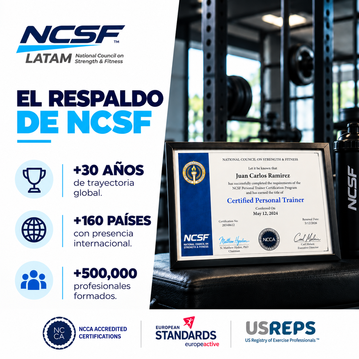 Certificación Internacional de Entrenador Personal NCSF (CPT)