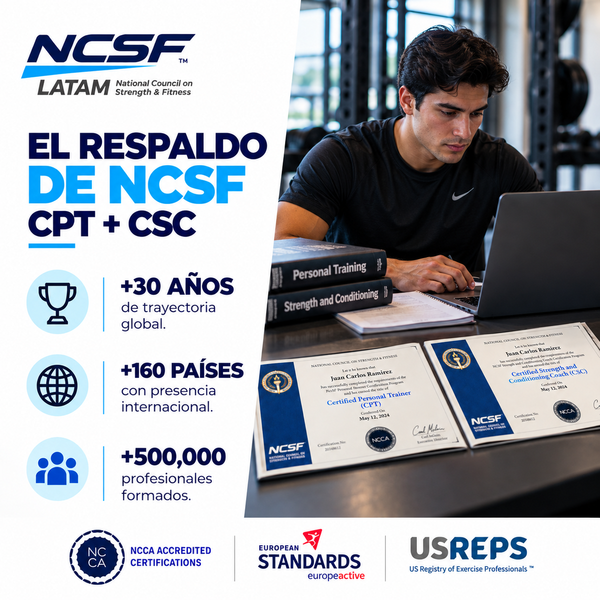 Combo CPT + CSC | Entrenador Personal y Fuerza y Acondicionamiento