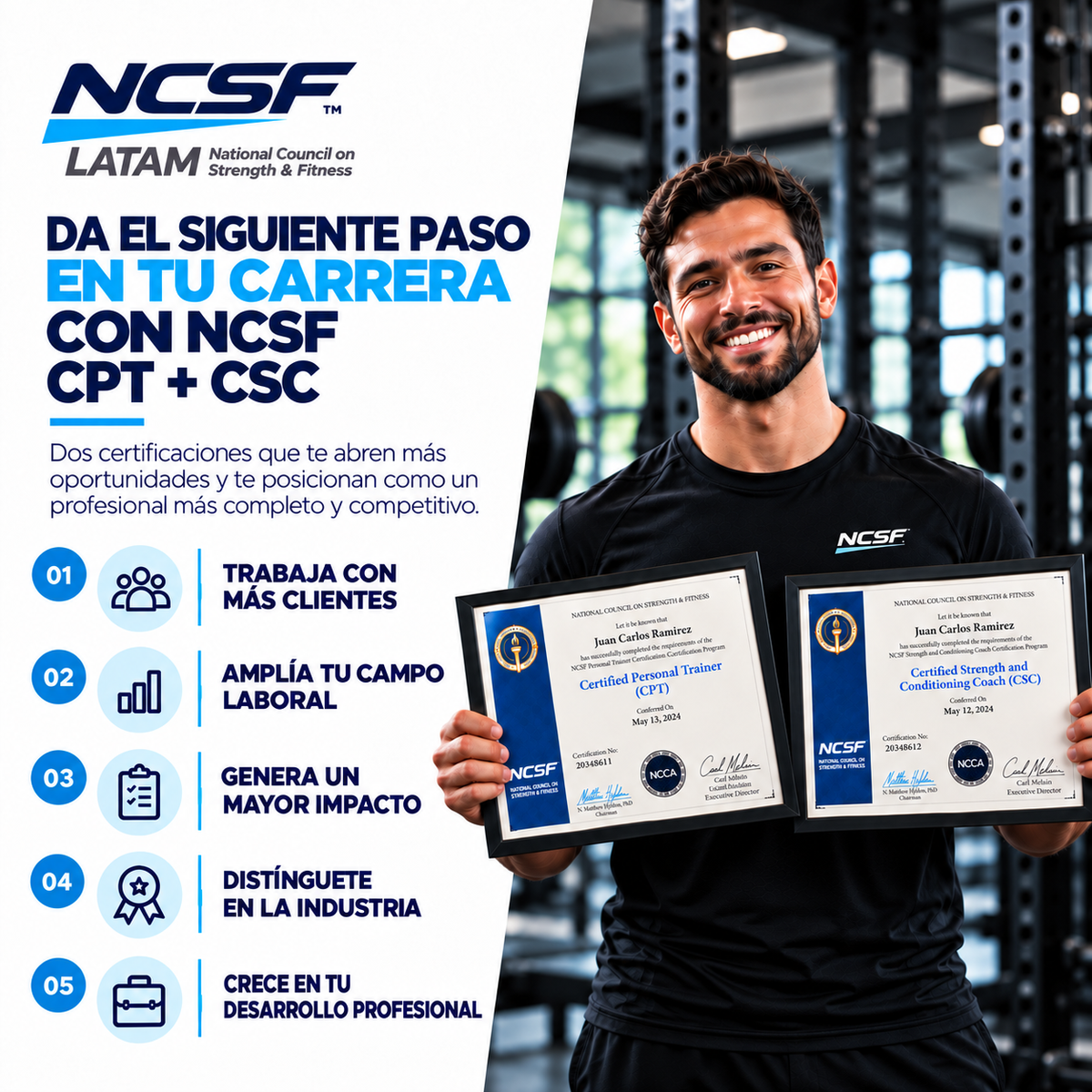 Combo CPT + CSC | Entrenador Personal y Fuerza y Acondicionamiento